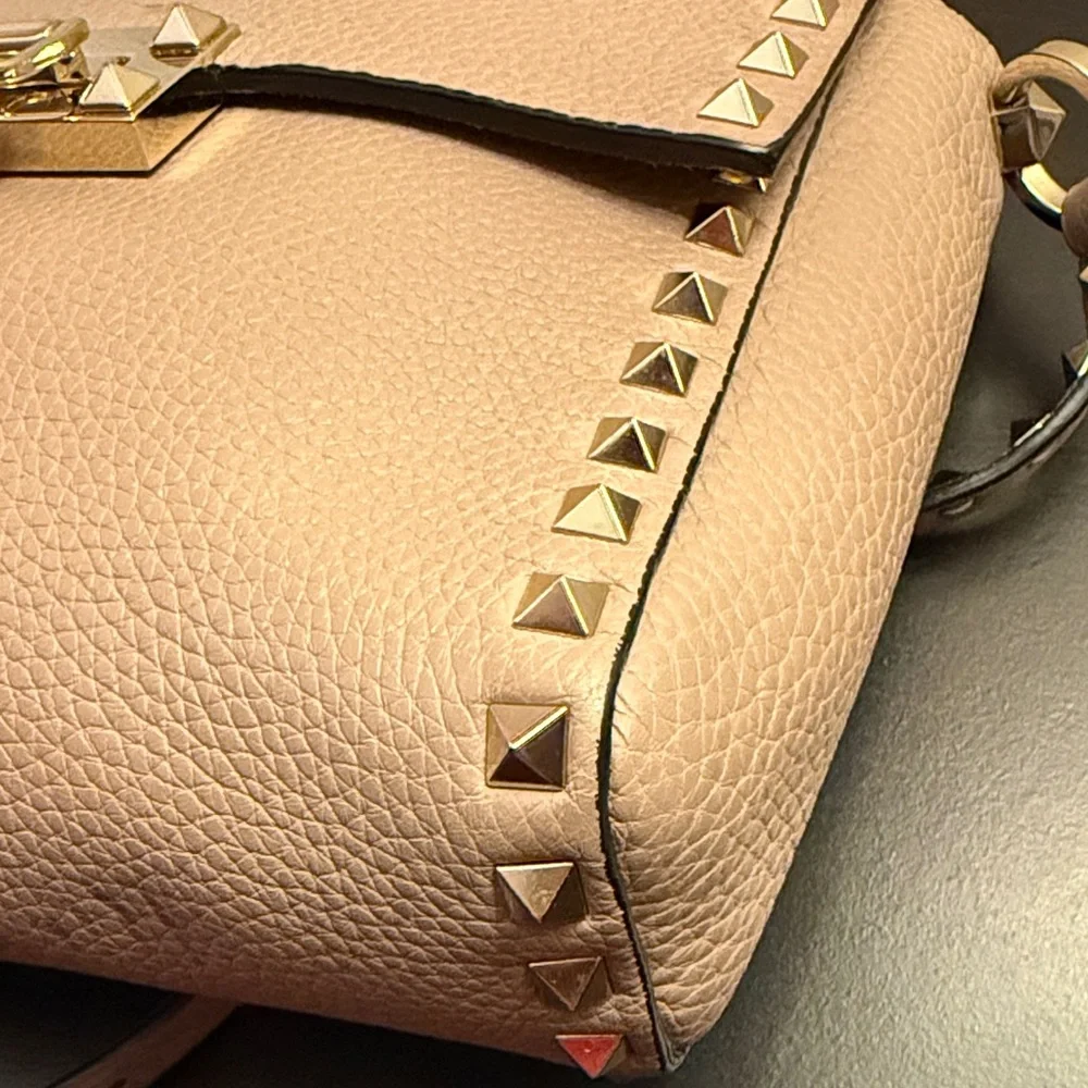 Valentino Garavani Rock Stud Leather Crossbody Bag with Gold Hardware - Picture 5 of 15